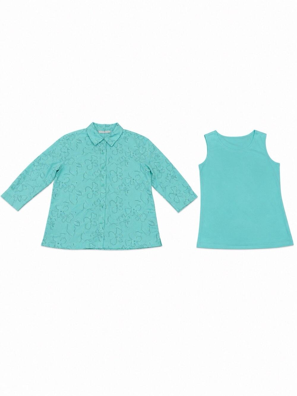 Women’s Sag Harbor Outfit Set With Button Up And Tank Top